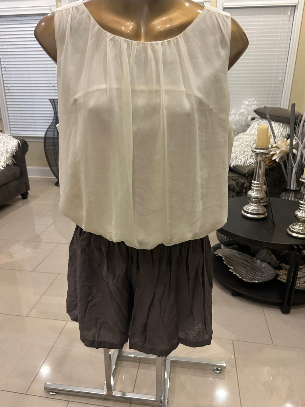 Moon Collection Ivory and Charcoal Romper